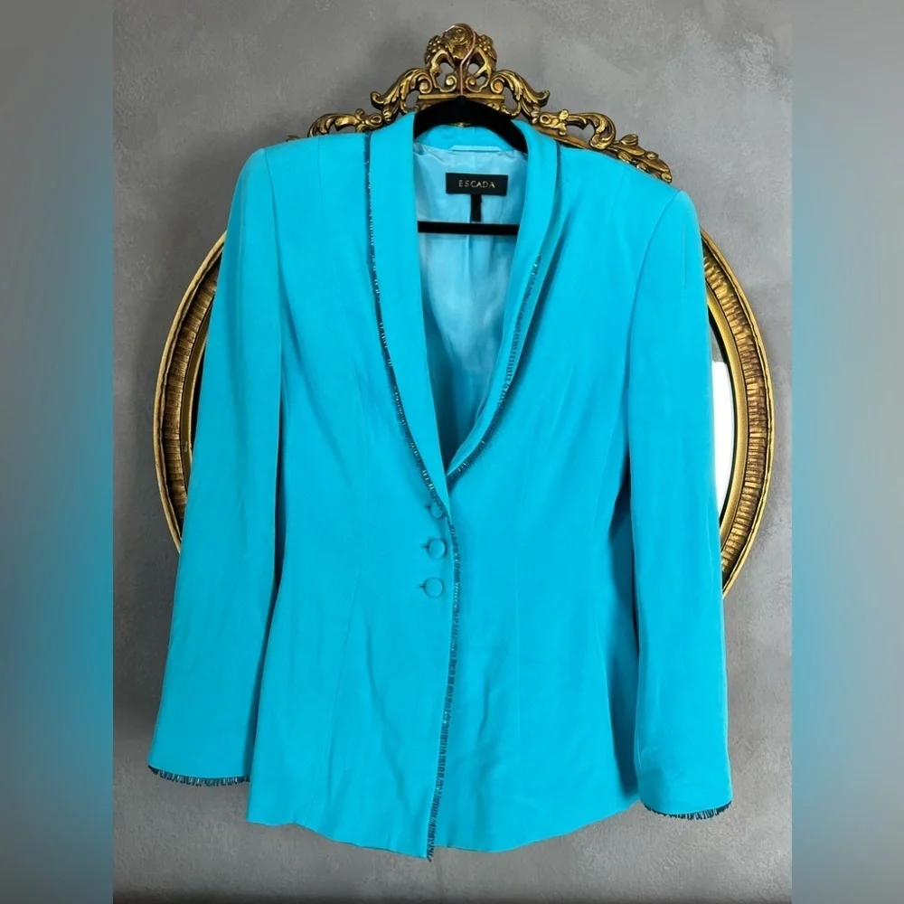 Escada vintage silk embellished blazer size 40